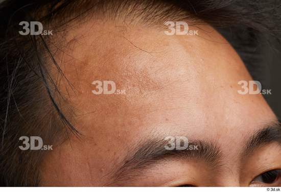 Man Asian Chubby Face Skin Textures