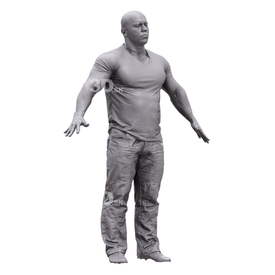 Whole Body Man White 3D Artec Bodies