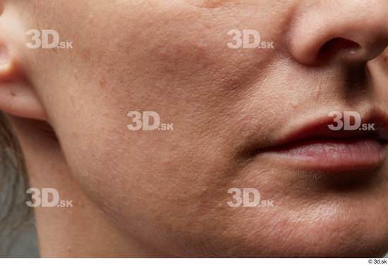 Mouth Cheek Skin Woman White Slim Studio photo references