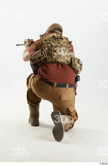 Whole Body Weapons-Rifle Man Pose with machine rifle White Army Athletic Bearded Studio photo references