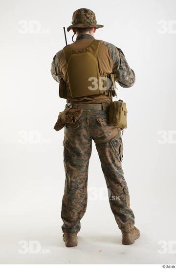 Whole Body Weapons-Rifle Man Pose with machine rifle White Army Athletic Studio photo references