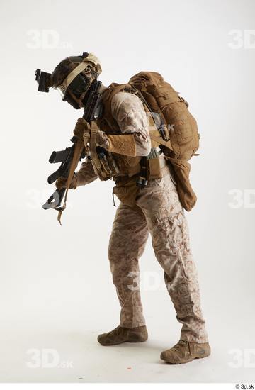 Whole Body Weapons-Rifle Man Pose with machine rifle White Army Athletic Studio photo references