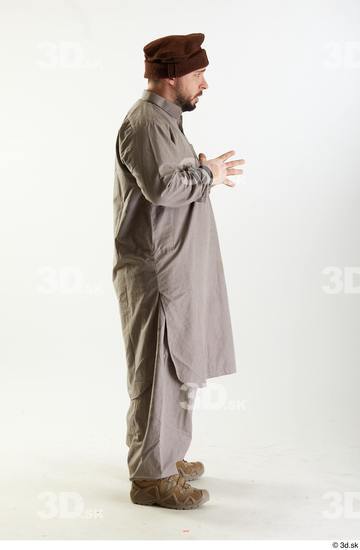 Whole Body Man T poses White Uniform Athletic Bearded Studio photo references