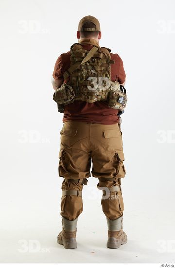 Whole Body Weapons-Rifle Man Pose with machine rifle White Army Athletic Bearded Studio photo references