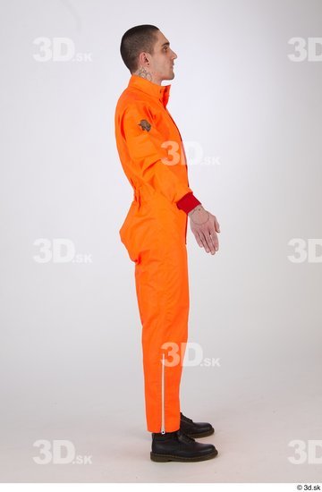 Whole Body Man T poses White Uniform Slim Studio photo references