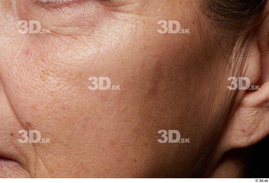 Face Cheek Ear Skin Woman Slim Wrinkles Studio photo references