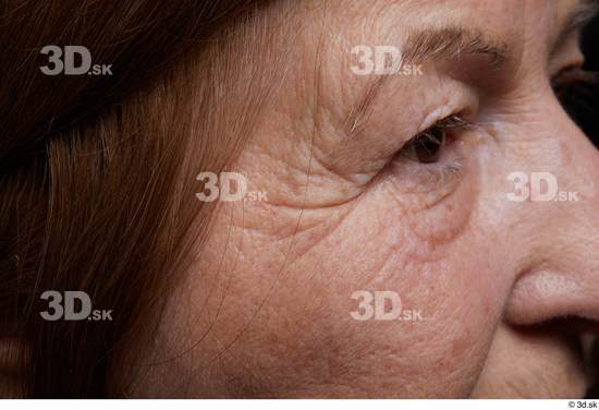 and more Eye Nose Cheek Hair Skin Woman Chubby Wrinkles Studio photo references