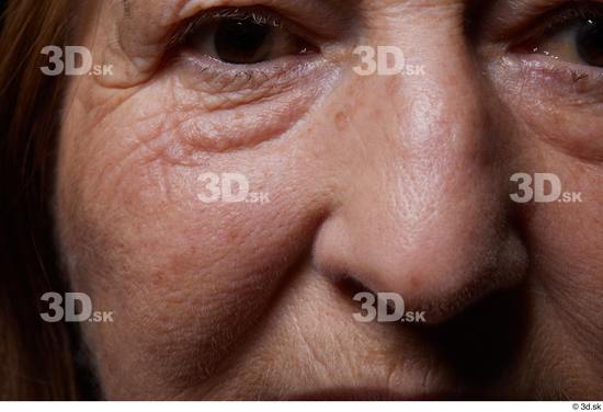 and more Eye Nose Cheek Skin Woman Chubby Wrinkles Studio photo references