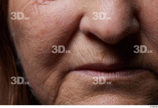 and more Mouth Nose Cheek Skin Woman Chubby Wrinkles Studio photo references