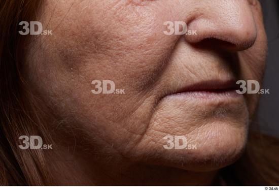 and more Mouth Nose Cheek Skin Woman Chubby Wrinkles Studio photo references