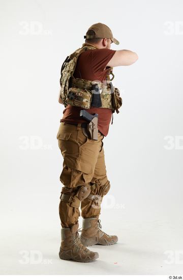 Whole Body Weapons-Rifle Man Pose with machine rifle White Army Athletic Bearded Studio photo references