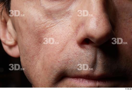 Face Mouth Nose Cheek Ear Skin Man Slim Wrinkles Studio photo references