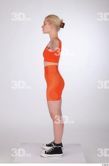 Woman White Slim Female Studio Poses