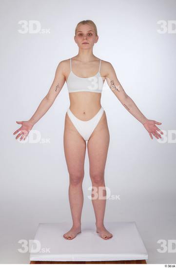 Woman White Slim Female Studio Poses