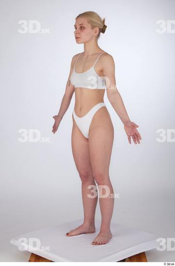 Woman White Slim Female Studio Poses