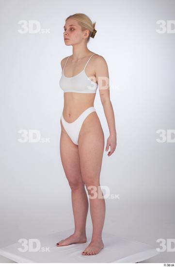 Woman White Slim Female Studio Poses