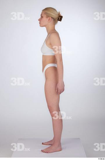 Woman White Slim Female Studio Poses