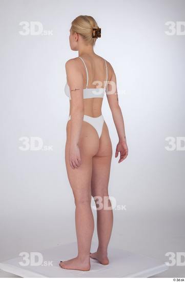 Woman White Slim Female Studio Poses