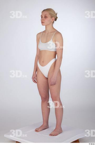 Woman White Slim Female Studio Poses