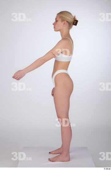 Woman White Slim Female Studio Poses