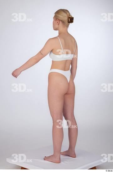 Woman White Slim Female Studio Poses