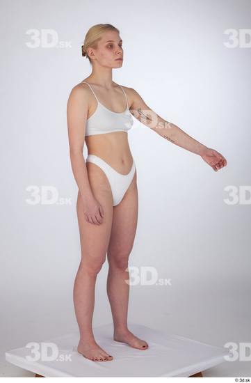 Woman White Slim Female Studio Poses