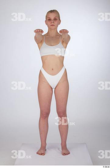 Woman White Slim Female Studio Poses