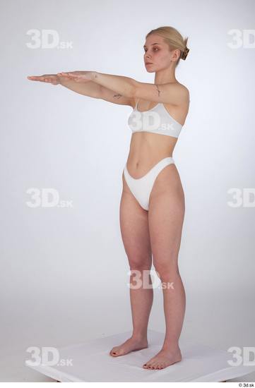 Woman White Slim Female Studio Poses