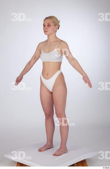 Woman White Slim Female Studio Poses