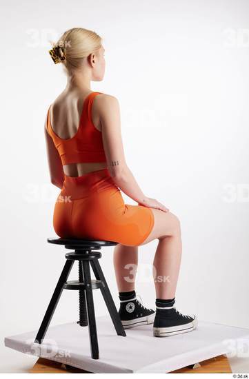 Woman White Slim Female Studio Poses