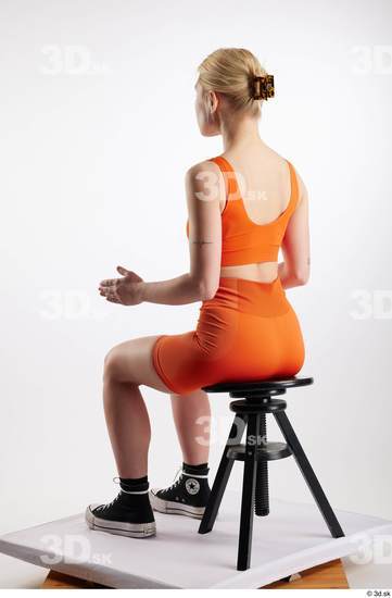 Woman White Slim Female Studio Poses