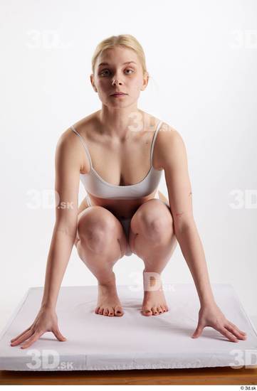 Woman White Slim Female Studio Poses