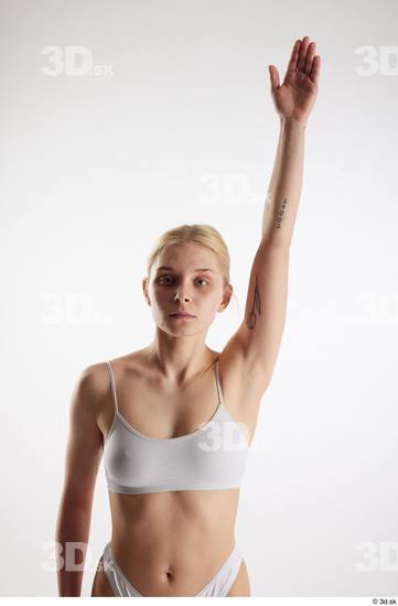 Woman White Slim Female Studio Poses