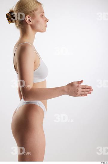 Woman White Slim Female Studio Poses