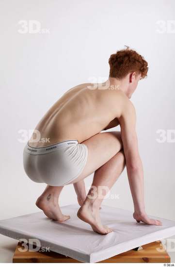 Man White Slim Male Studio Poses