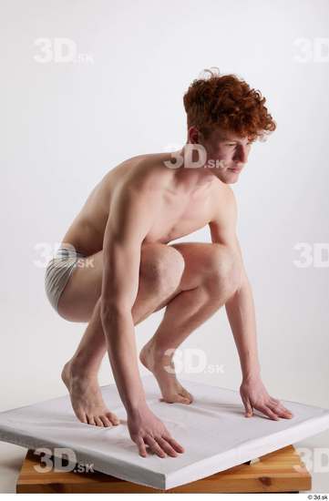 Man White Slim Male Studio Poses