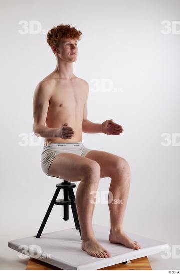 Man White Slim Male Studio Poses