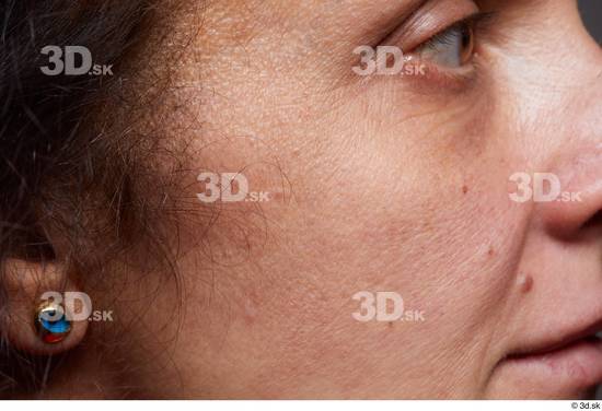 Eye Mouth Cheek Ear Hair Skin Woman Birthmarks Slim Wrinkles Studio photo references
