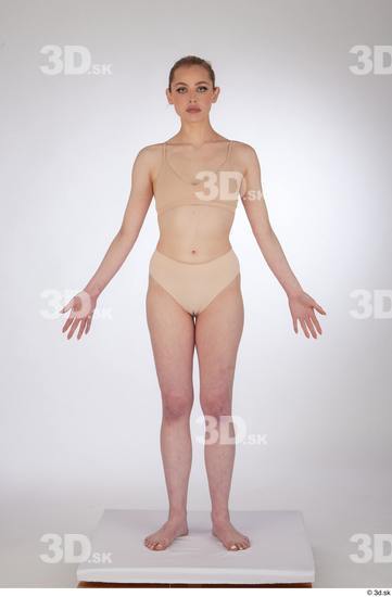 Woman White Slim Female Studio Poses