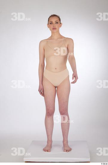 Woman White Slim Female Studio Poses