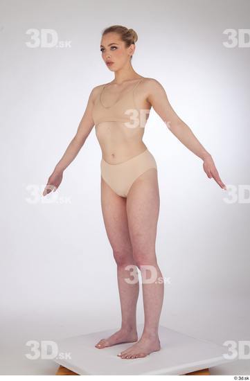 Woman White Slim Female Studio Poses