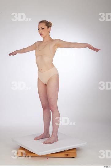 Woman White Slim Female Studio Poses