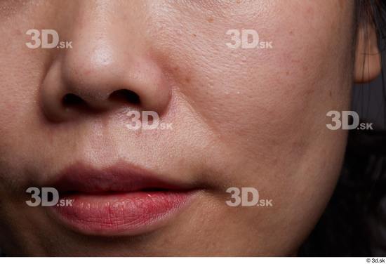 Face Mouth Nose Cheek Skin Woman Asian Slim Studio photo references