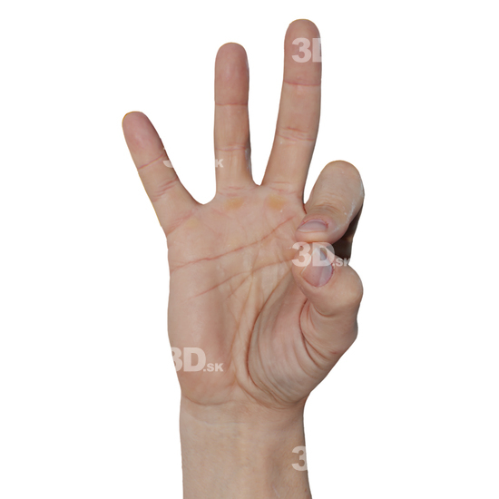 Hand Man White 3D Raw Hand Scans