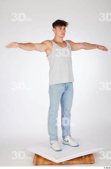 Man White Athletic Male Studio Poses