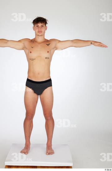 Man White Athletic Male Studio Poses