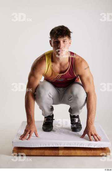 Man White Athletic Male Studio Poses