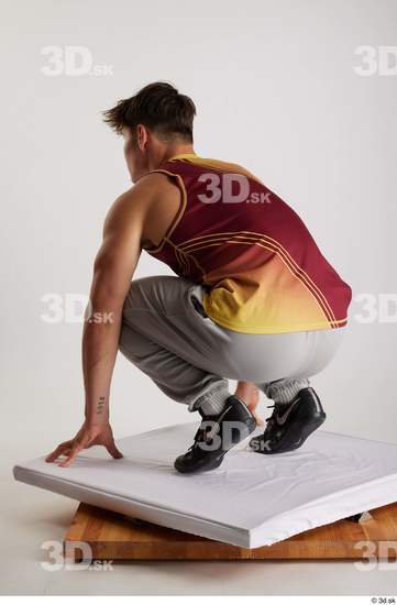 Man White Athletic Male Studio Poses