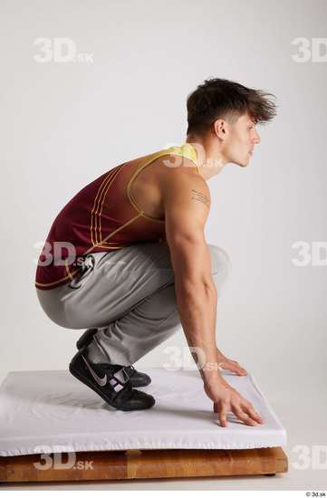 Man White Athletic Male Studio Poses