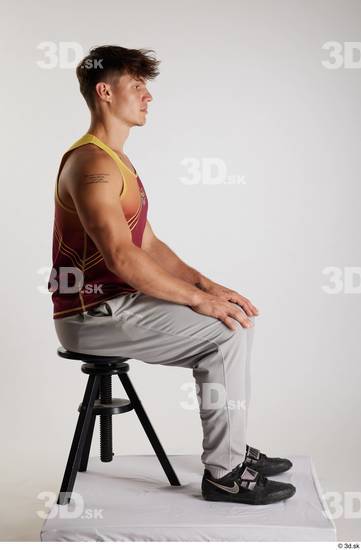 Man White Athletic Male Studio Poses